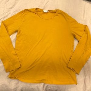 Reformation Cotton Long Sleeve T-shirt in Yellow
